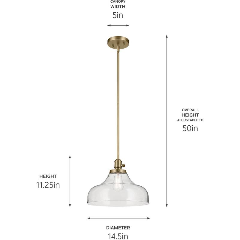 Kichler 43906 Avery 15" 1 Light Wide Pendant