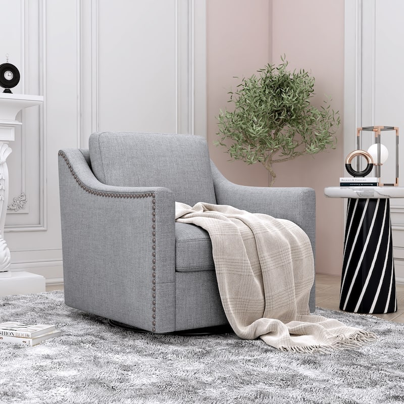 360-degree Swivel Accent Armchair - Grey
