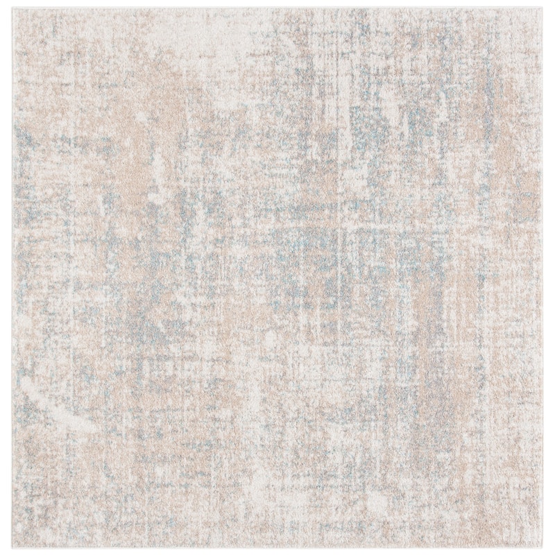 SAFAVIEH Adirondack Lida Modern Abstract Distressed Rug - 4' Square - Beige/Slate - Square