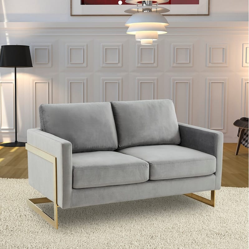 Lincoln Velvet 2-Seater Sofa with Foam Cushions Pocket Spring Stainless Steel Base Removable Cushion Fully Assembled