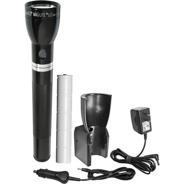 Maglite Rl1019 Magcharger Led Rechargeable Flashlight W/120V Converter & 12V Dc Adapter