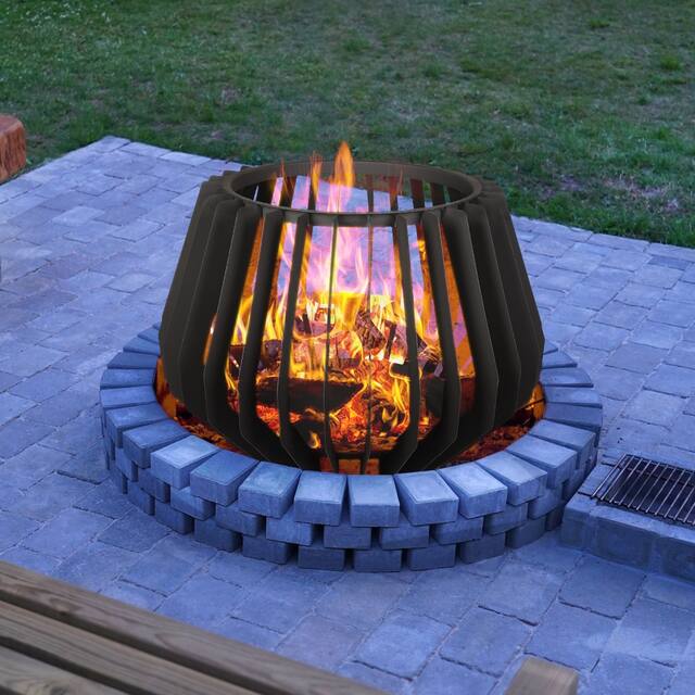 15.7''H x 23.6''W Steel Wood Burning Outdoor Fire pit
