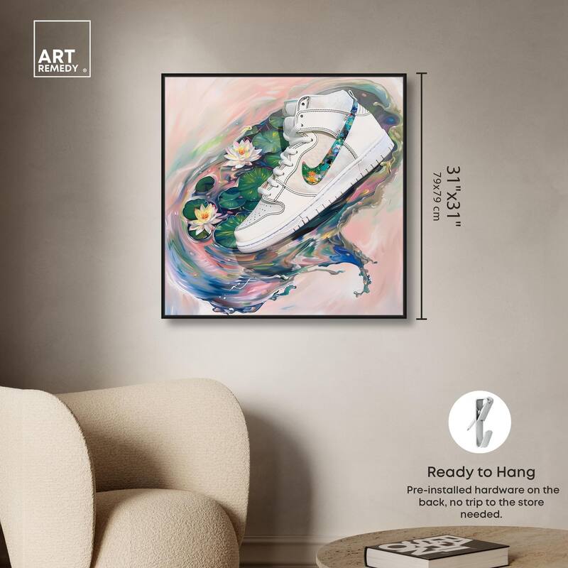 Lilypads Sneaker Splash Canvas by Art Remedy