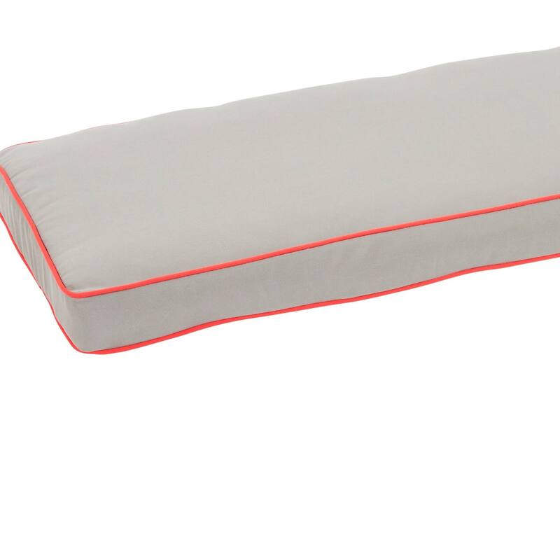 Kokomo Hinged Sunlounger Cushion with Sunbrella Fabric - Charcoal with Jockey Red