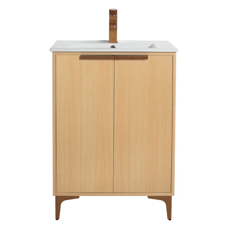 Fine Fixtures Wilmington Bathroom Vanity with White Ceramic Sink.