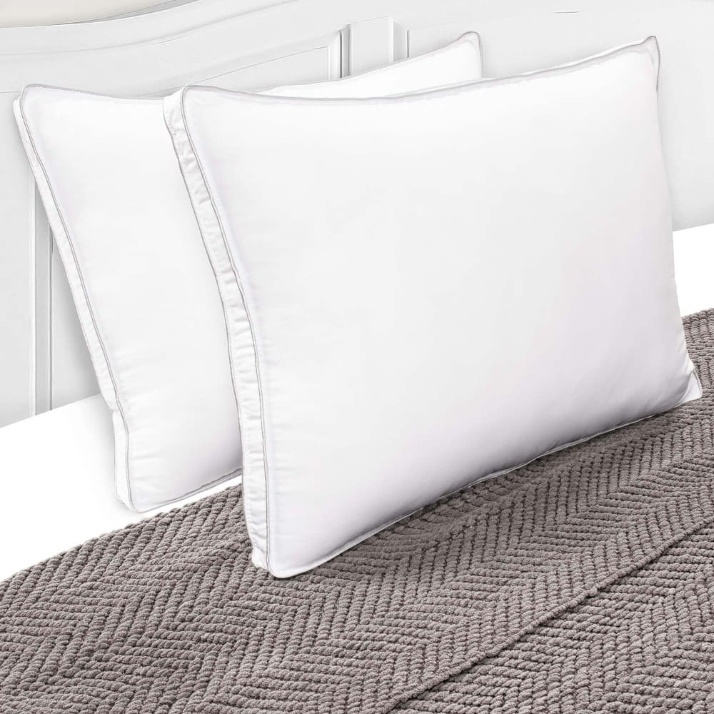 Superior Microfiber Medium Density Pillow with Gusset - White