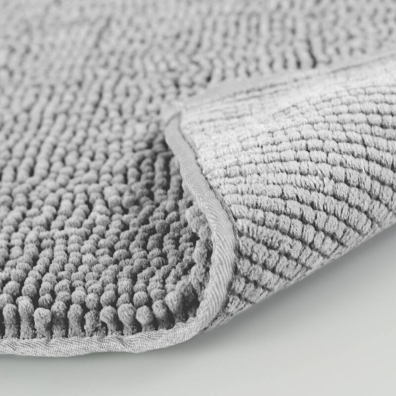 Resort Collection Plush Shag Chenille 17 x 24 in. and 21 x 34 in. 2-Piece Bath Mat Set