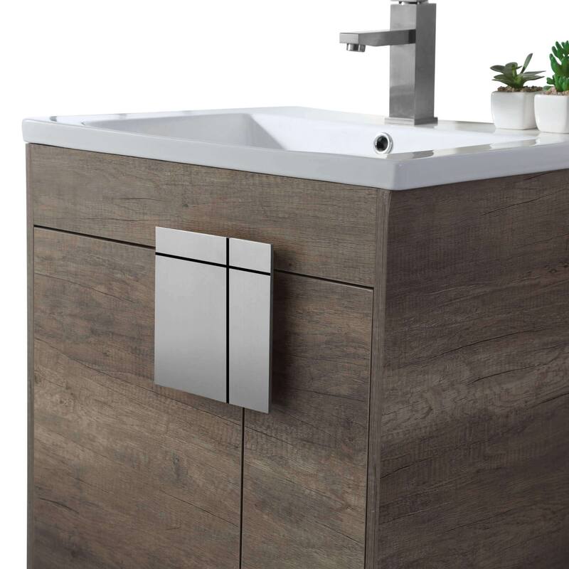 Modern Bathroom Vanity Set, Vitreous China Double Sink Top 48"