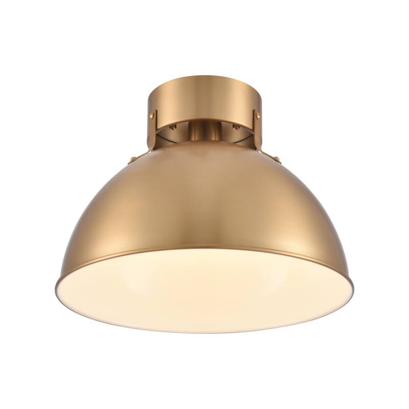 Elk Home Zayne Brushed Gold With Metal Shade 1 Light Semi Flush