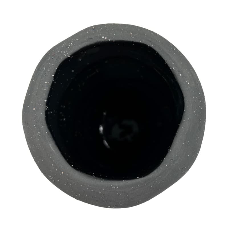 9 Inch Tall Modern Black Ceramic Vase
