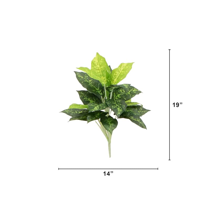 19" Artificial Dieffenbachia Plant - Set of 6 - Green