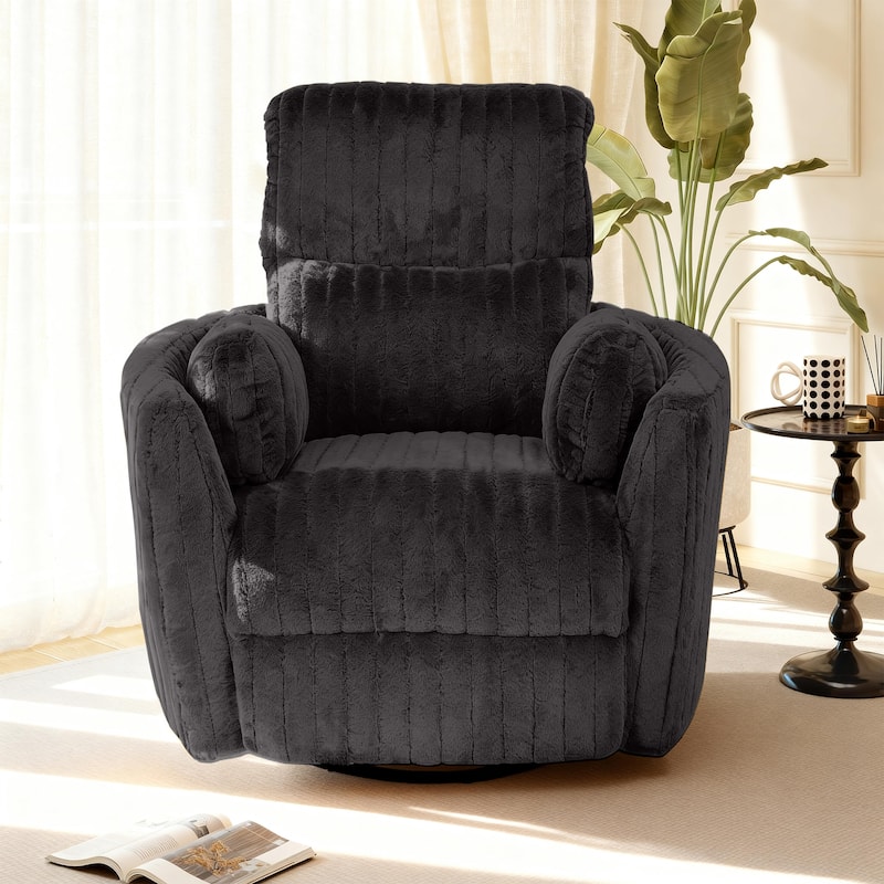Rossetta Swivel Rocking Glider Power Recliner Chair with 24" Wide Seat & Type-C & USB Ports - Dark Gray