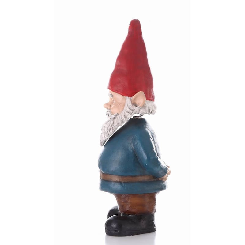 Bobblehead Gnome with Hands Behind Outdoor Garden Statue - 34"