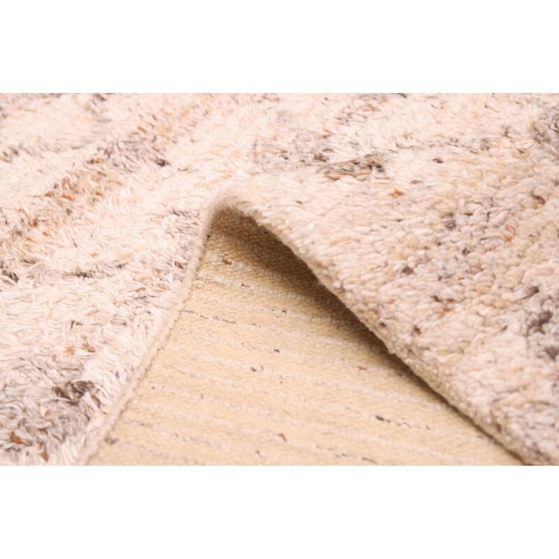 ECARPETGALLERY Hand-knotted Tangier Beige Wool Rug - 5'0 x 8'0