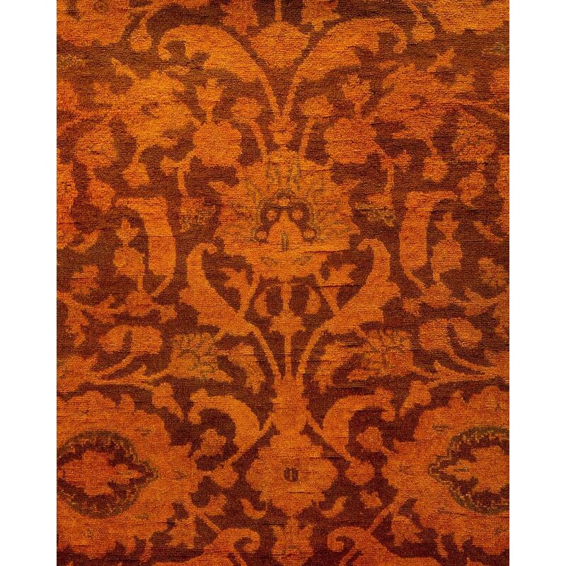 Fine Vibrance, One-of-a-Kind Hand-Knotted Runner Rug - Gold, 2' 8" x 8' 4" - 2' 8" x 8' 4"