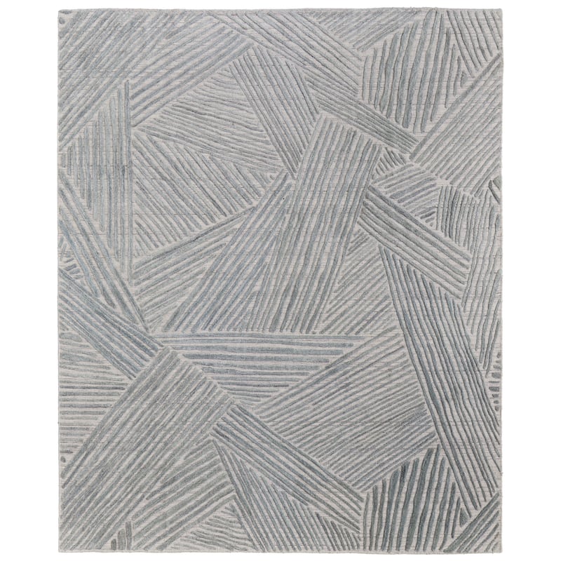 Grand Bazaar Huntley Hand Woven Abstract Modern Area Rug - 1'6" x 1'6" Square - Green/Ivory/Tan