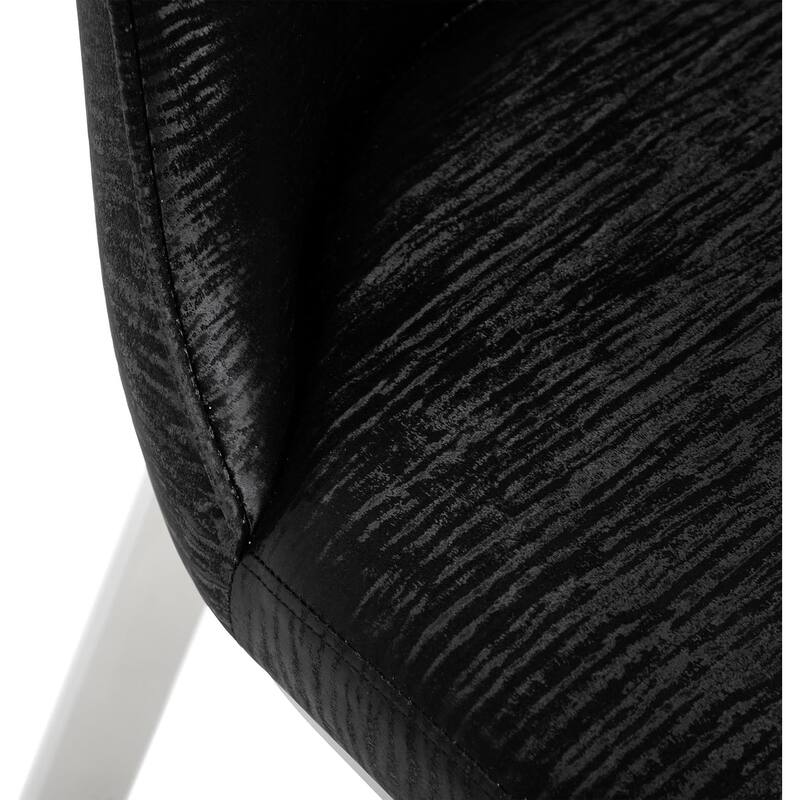 Black Finish Glam Upholstered Side Chairs Set
