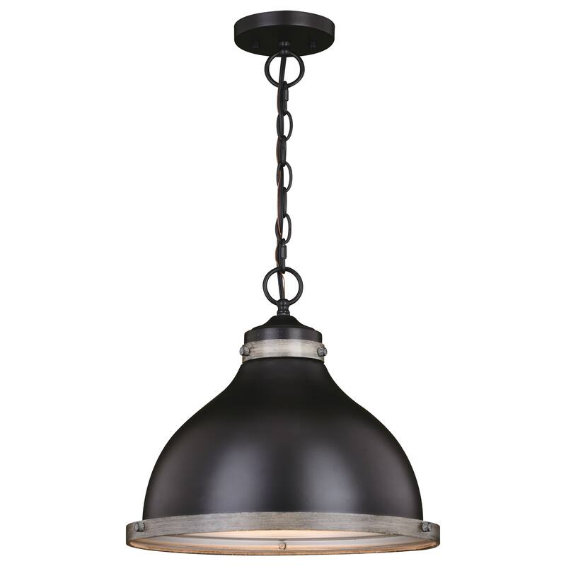 Sheffield 1L Dark Bronze and Gray Farmhouse Dome Pendant Light