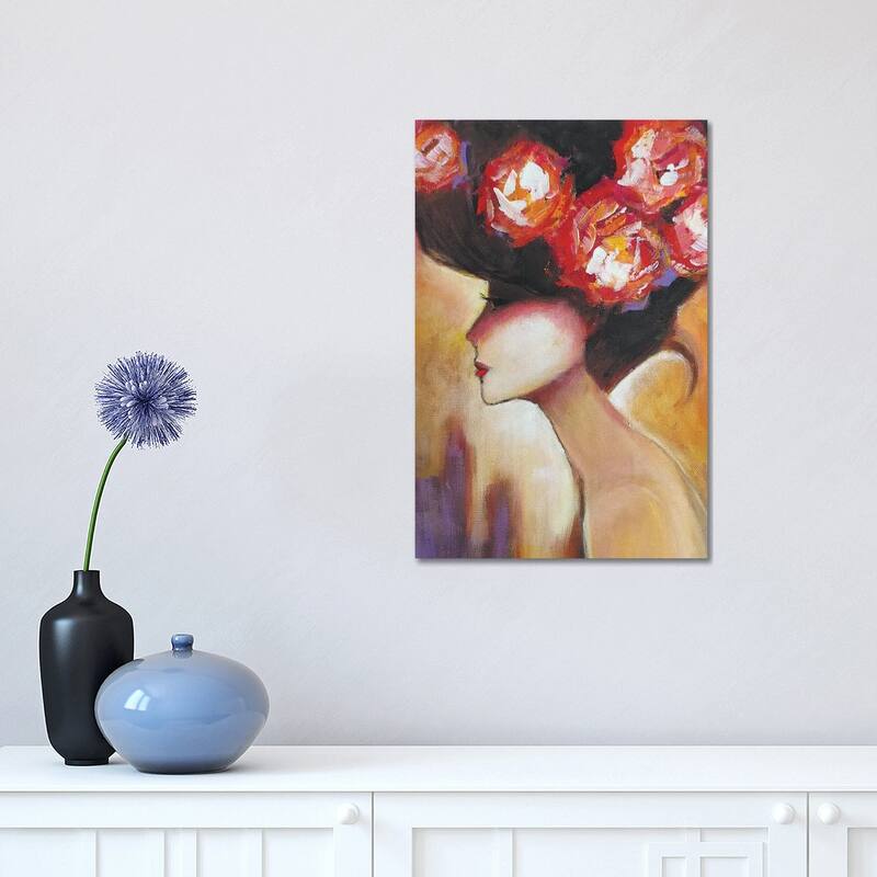iCanvas "Lady With Roses" by Lana Shamshurina Canvas Print - 18x12x1.5