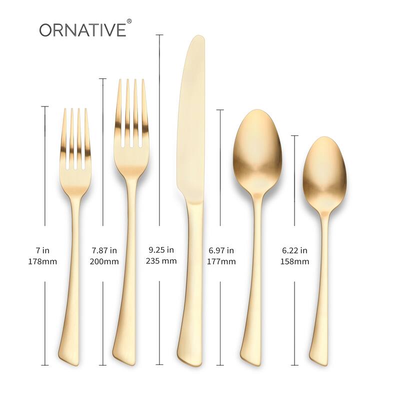 Ornative Abril 18/0 Mirror Stainless Steel 20 Pieces Flatware Set - 10.63" H x 6.69" W x 2.76" D