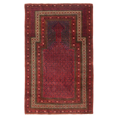 Teimani Burgundy Rug 3'1" x 5'0" - 3'1 x 5'0