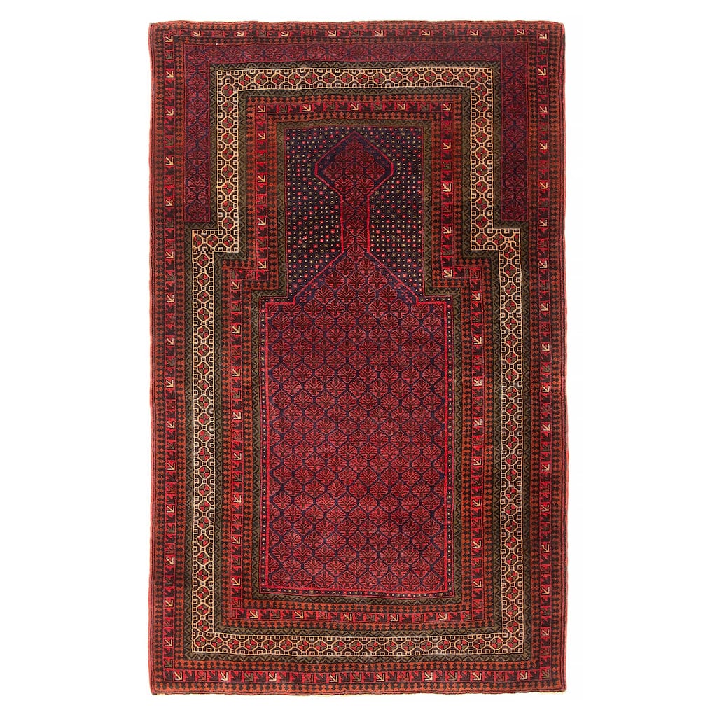Teimani Burgundy Rug 3'1" x 5'0" - 3'1 x 5'0