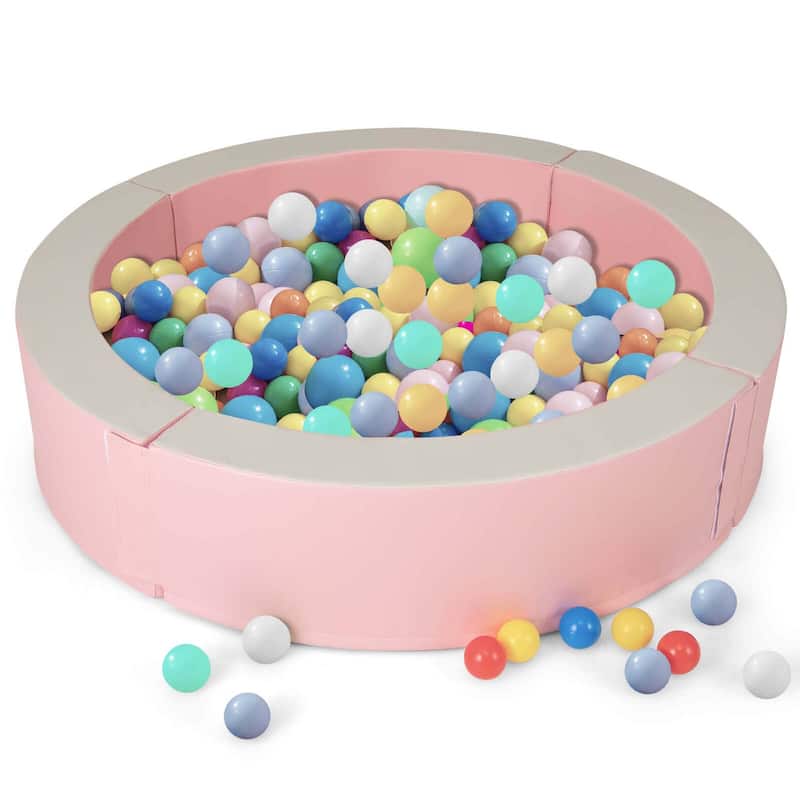 Costway 44.5" x 10" Baby Ball Pit Detachable Foam Ball Pit with 50 - Pink