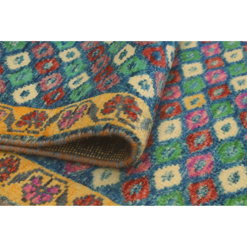 Balochi Ainagul Blue/Gold Rug - 3'11" x 6'0"