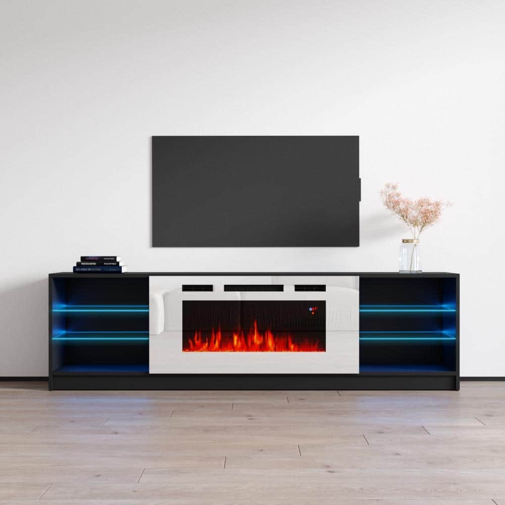 Boston WH01 79-inch Modern Electric Fireplace TV Stand