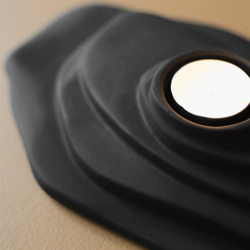 DUNE Candle holder Sandy Black - Sandy Black