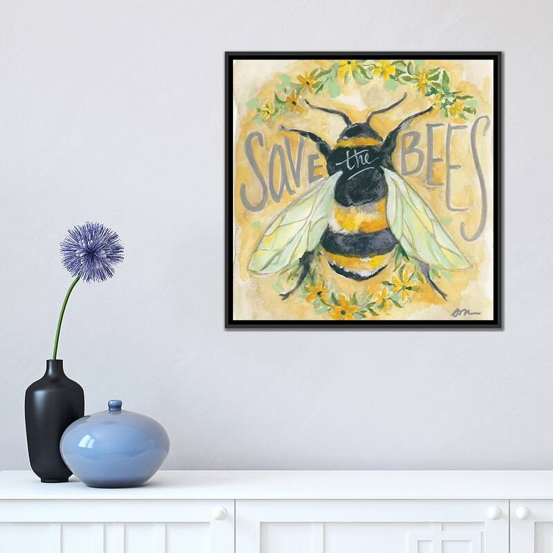 iCanvas "Save The Bees" by Jessica Mingo Framed Canvas Print