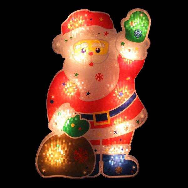 Shop 13 Red And White Lighted Holographic Santa Claus Christmas Window Silhouette Decoration Overstock 25321564