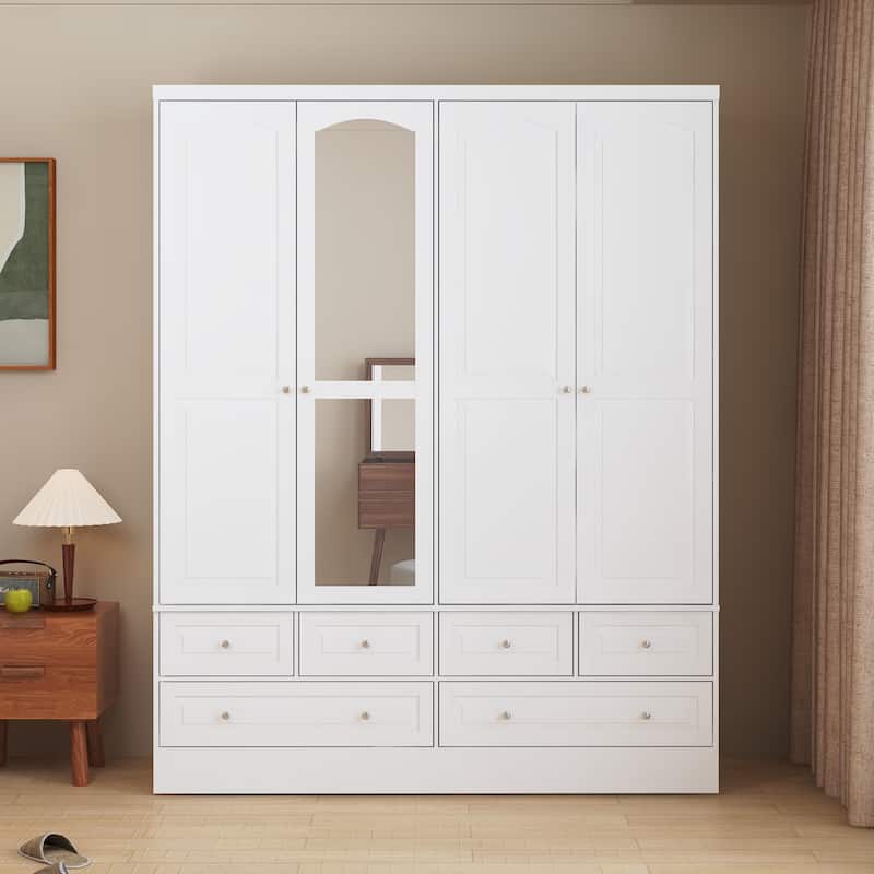 78.7"H Combo Twin Wardrobe Set Elegance Meets Utility Armoires Closet
