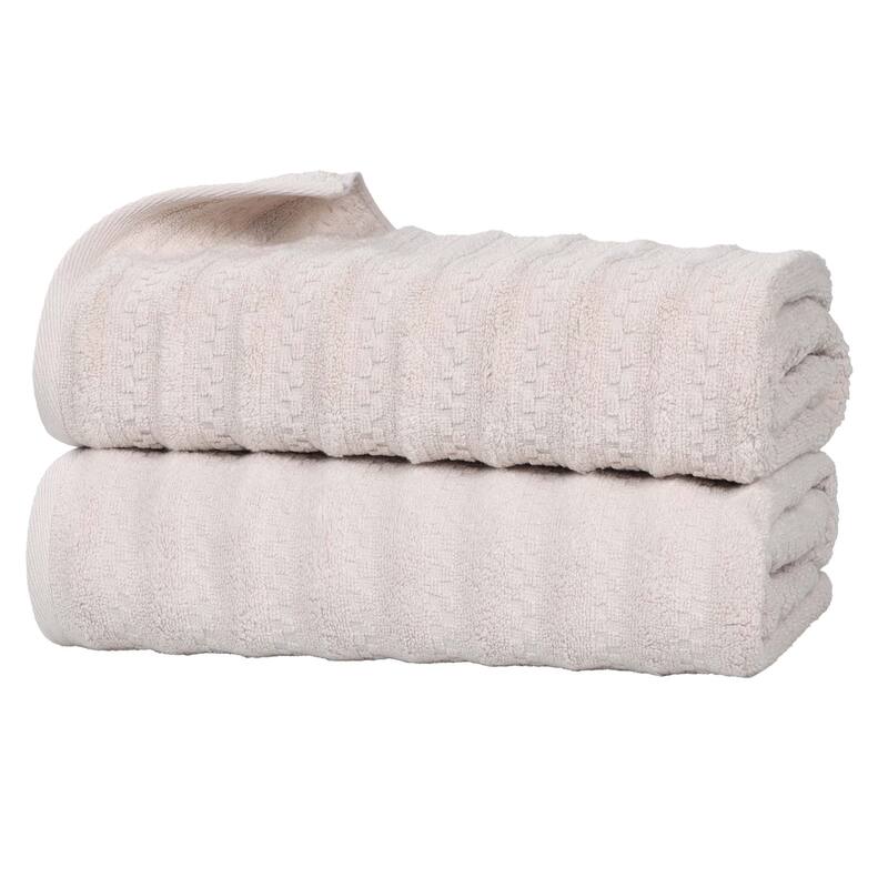 Superior Zuma Zero Twist Cotton Medium Weight Soft Absorbent Bath Sheets, Set of 2