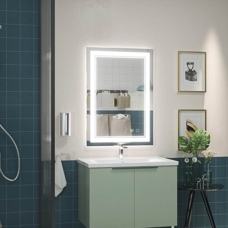 KEONJINN LED Bathroom Vanity Mirror Wall Mounted Anti-Fog Dimmable Mirror - 20X28
