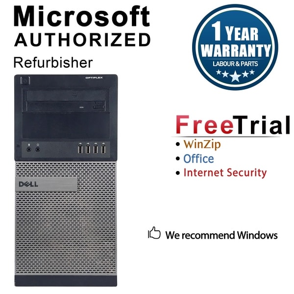 Dell OptiPlex 990 Computer Tower Intel Core I5 2400 3.1G 16GB DDR3 1TB Windows 10 Pro 1 Year Warranty (Refurbished) - Black