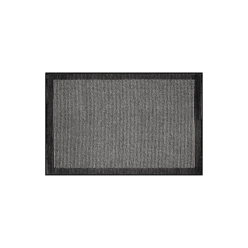 Modern Geometric Stripe Bordered Area Rug for Living Room, Bedroom, or Entryway - Low Pile Indoor Rug