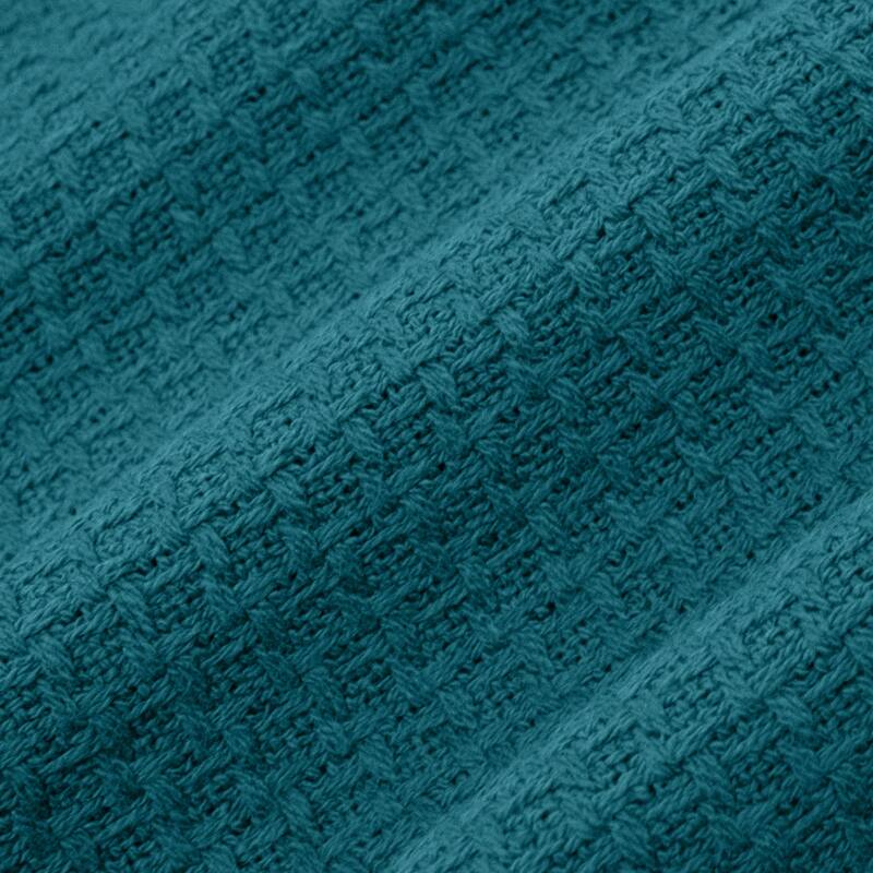 Sweet Home Collection Cotton Basket Weave Textured Blanket