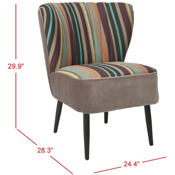 dimension image slide 1 of 2, Safavieh Mid-Century Rainbow Striped Accent Chair
