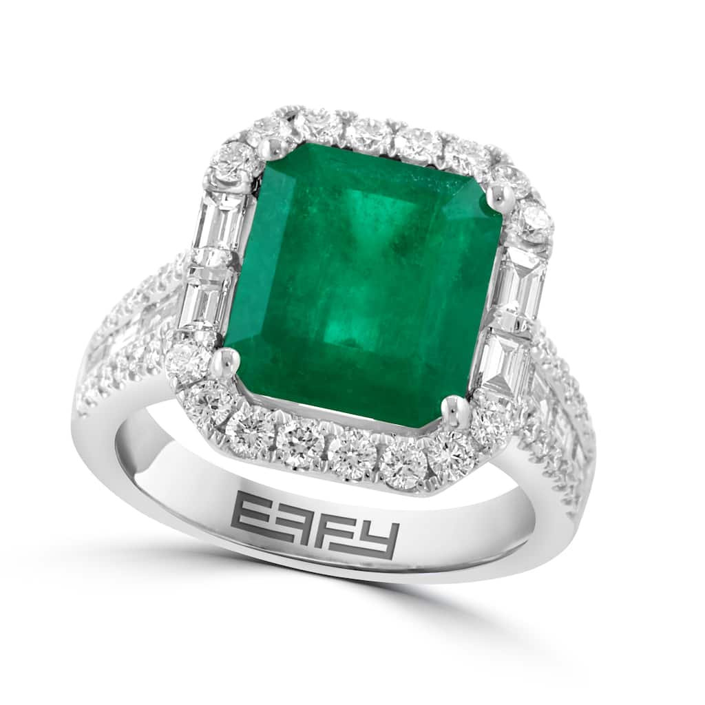 EFFY 18K Gold Columbian Emerald Diamond One of a Kind Ring - Green