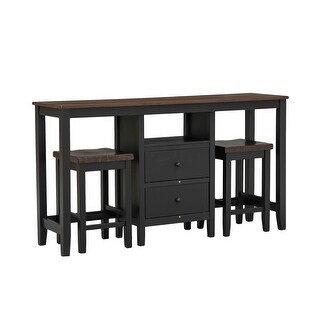 Farmhouse Rustic 3 Piece Dining Table Set - Bed Bath & Beyond - 40435080