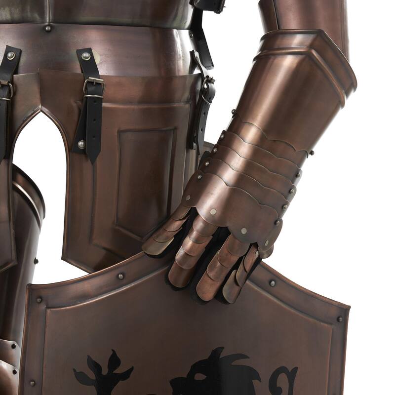 Stainless Steel Metal People Replica Medieval Full Body Suit Armour - Copper or Silver - Roche River Decor