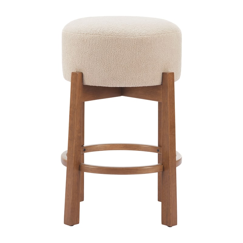 Nade Counter Stool Beige & Walnut