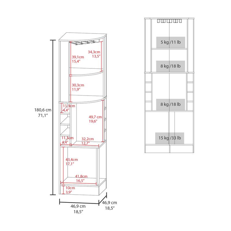 Corner Bar Cabinet, Double Door Cabinet, Glass Rack, Eight Built-in Wine Rack