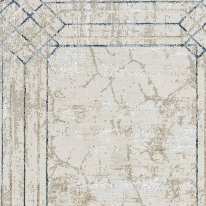 Boyaf Power Loomed Geometric Modern Non Skid Stain Resistant Area Rug By HomeRoots - 87' X '63' X '0.39
