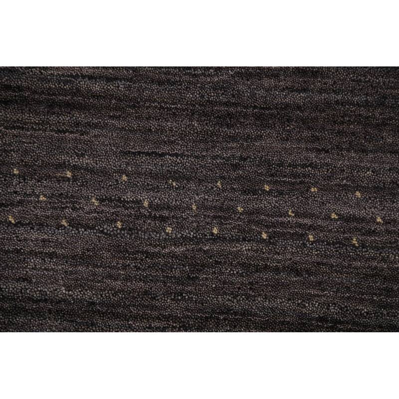 Charcoal Gabbeh Indian Area Rug Handmade Wool Carpet - 4'11"x 7'10"