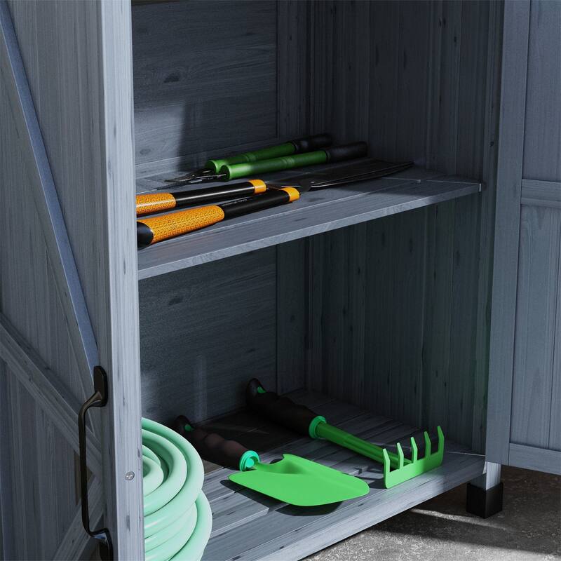 Wooden Potting Table with Storage Cabinet