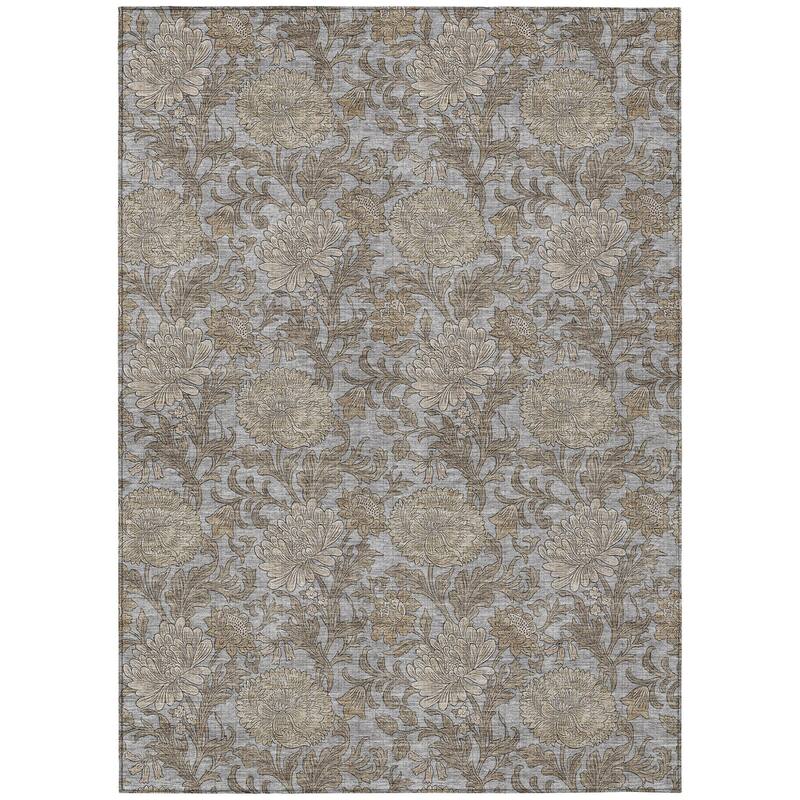 HomeRoots Floral Transitional Rectangle Outdoor Rug