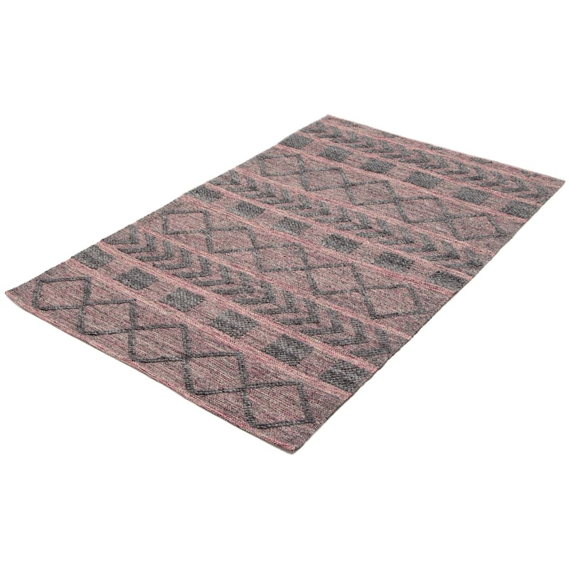 ECARPETGALLERY Braid weave Sienna Grey Wool Rug - 4'11 x 8'2