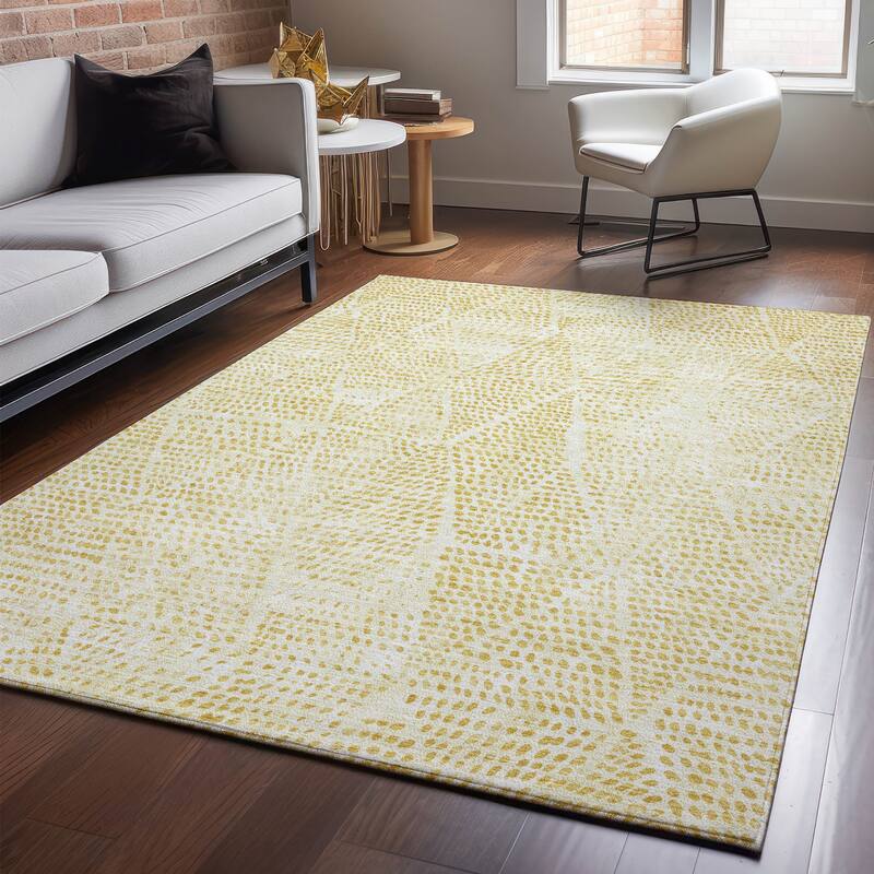 Premium Washable Super Soft Diamond Modern Mayfield Rug - Wheat - 10' x 14' - Rectangle